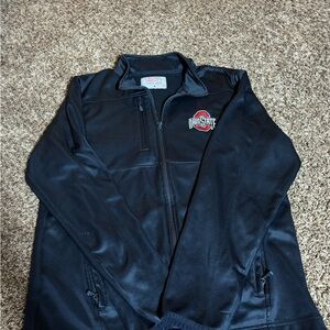 Varsity LicensedBlack College Football Ohio State Lightweight Embroidered Jacket